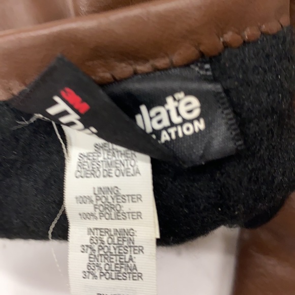 NWOT Thinsulate Brown Leather Gloves S/M - Picture 6 of 7